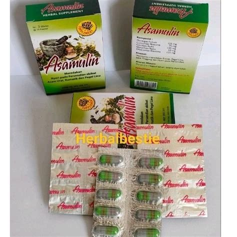 Jual Kapsul Asamulin Asam Urat 1 Box Isi 3 Blister Shopee Indonesia