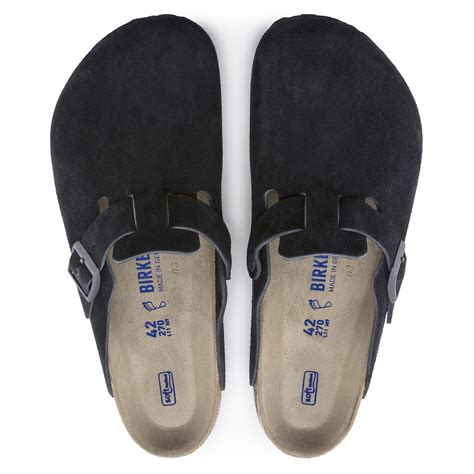 Boston Soft Footbed Suede Leather Midnight Blue Birkenstock