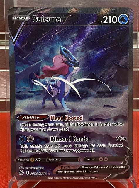 Pokemon TCG Crown Zenith Suicune V GG38 Alt Art Galarian Gallery Ultra