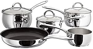 Judge Saucepan Set Stainless Steel Silver Pieces Amazon Co Uk