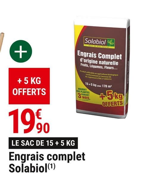 Promo Solabiol Engrais Complet Chez Gamm Vert