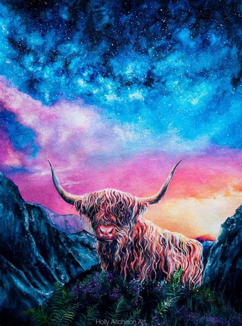 Highland Cow Giclée Art Print A4 A3 Etsy UK Giclee art print