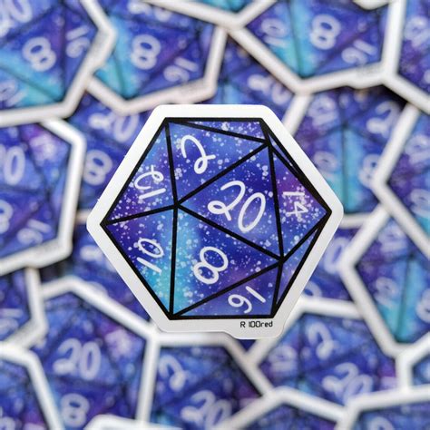 Galaxy D20 Vinyl Sticker Dnd Rpg Dungeons And Dragons Waterproof