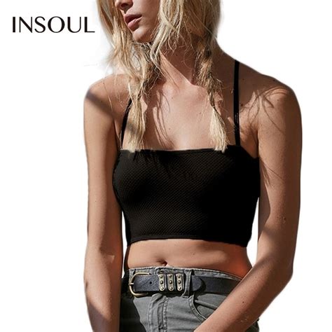 Insoul 2017 New Fashion Women Black Sexy Cross Back Spaghetti Strap