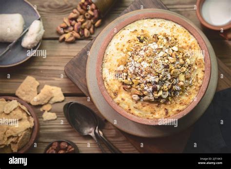 Arabic Cuisine Traditional Egyptian Dessert Om Ali Or Umm Ali Of