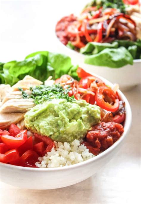 Paleo Chicken Burrito Bowls The Whole Cook