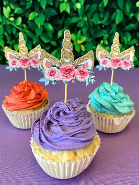 Unicorn Cupcake Toppers Unicorn Party Supplies Unicorn Cake Topper Unicorn Birthday Party