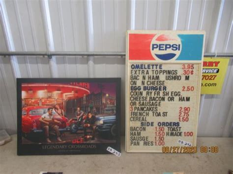 Pepsi Menu Board And Legend Print Vintage And Modern