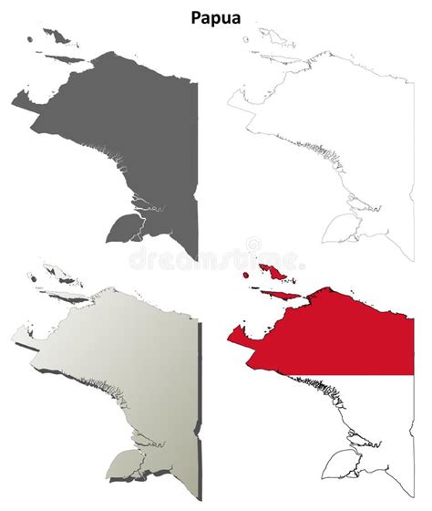 Sistema Del Mapa Del Esquema Del Espacio En Blanco De Papua Ilustración