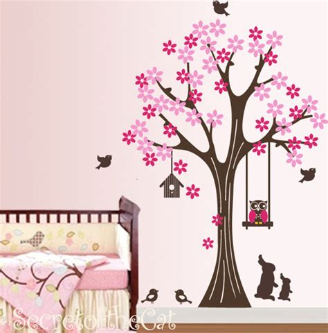 Nursery Decals Tree, Wall Decals Nursery, Tree and Animals, Baby Tree ...