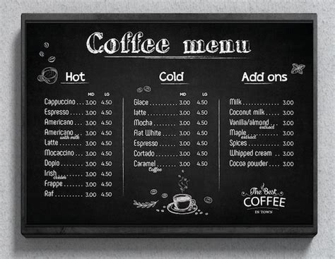 Coffee Shop Menu Template