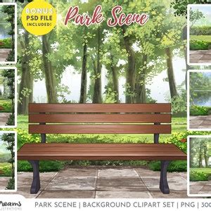 Park Scene Background, Landscape Clipart, Nature Clipart, Foliage Clipart, Background Creator ...