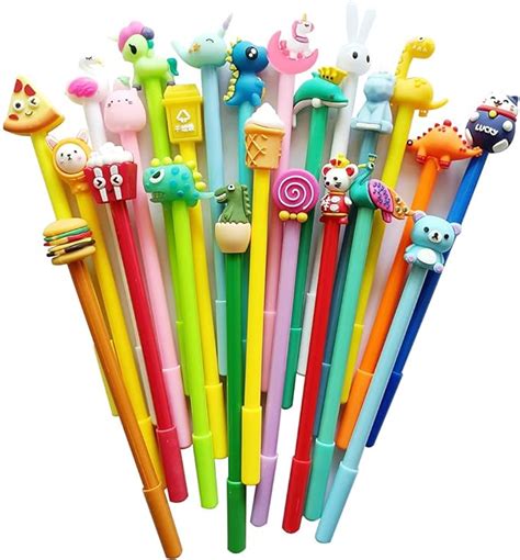 Pack Blue Erasable Pens Kawaii Cute Cartoon Gel Ink Pens Assorted