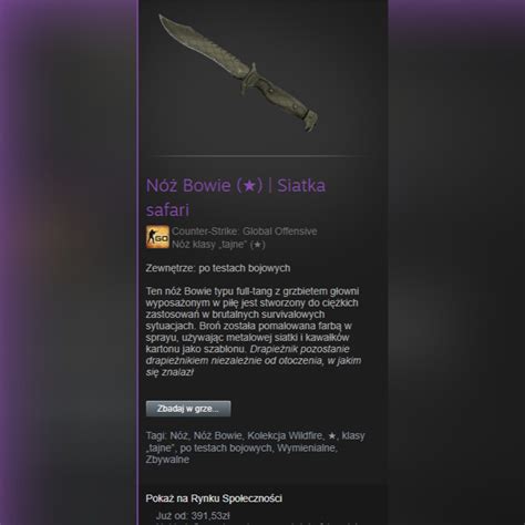 Nóż bowie siatka safari kosa cs go Wojnicz Kup teraz na Allegro