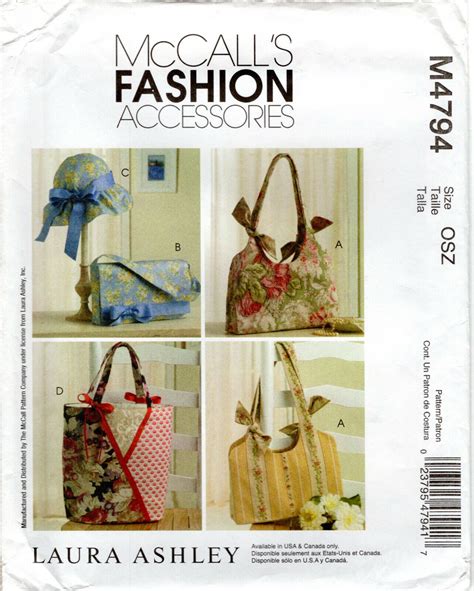 Handbags And Hat Mccall S Fashion Accessories Pattern M