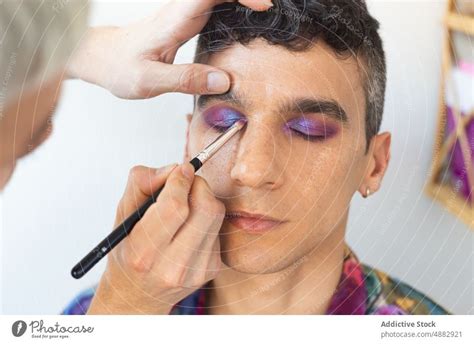 Portrait Of Transgender Man With Makeup A Royalty Free Stock Photo