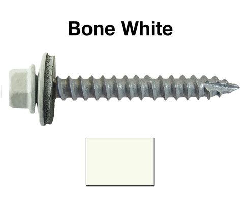 #14 Metal ROOFING SCREWS: (250) Screws x 2" BONE WHITE Hex Head Sheet ...