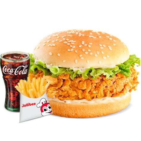 B5 Chicken Burger With Reg Fries And Drink M Near Me Jollibee Hong