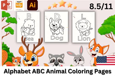 Cute Animal Alphabet ABC Coloring Pages Graphic by etayyeb desing ...