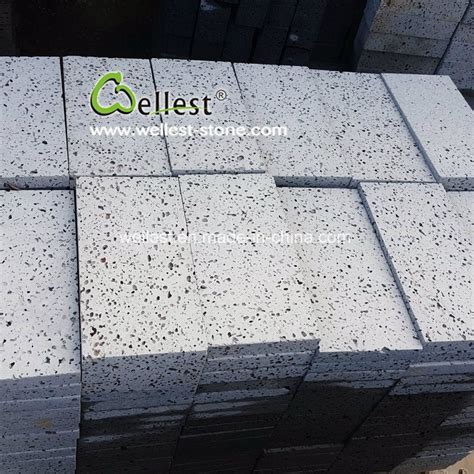 Sawn Cut Volcano Lava Stone Wall And Floor Tiles With Holes China