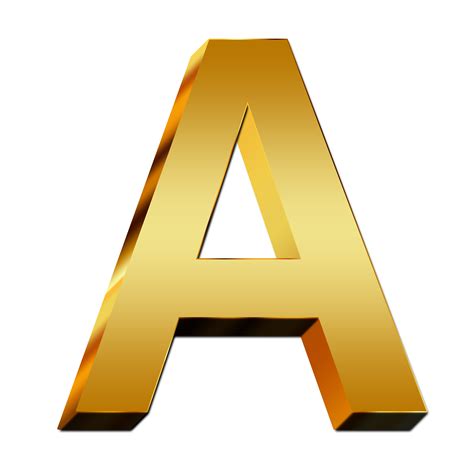 Large Golden Letter A Free Image Download