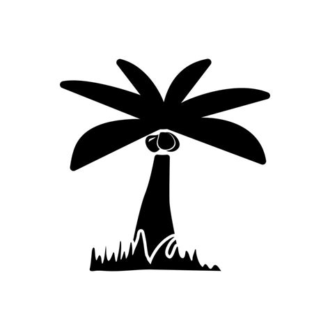 Coconut Tree Icon Vector Silhouette Illustration Of The Coconut Tree