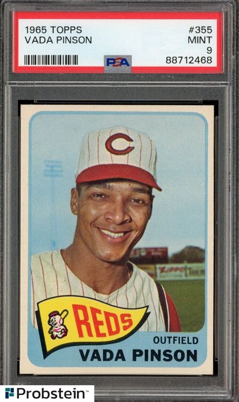 1965 Topps 355 Vada Pinson Cincinnati Reds PSA 9 MINT EBay