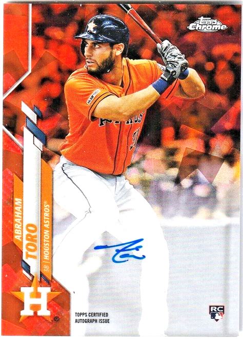 Topps Chrome Abraham Toro Rc Orange Cracked Ice Auto Ebay