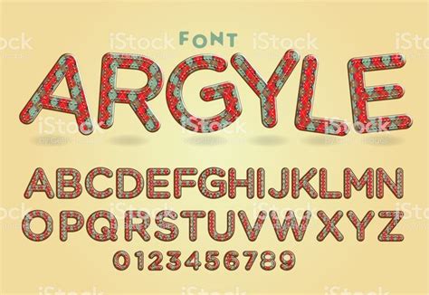 Argyle Fabric Style Pattern Font Set Royalty Free Argyle Fabric Style