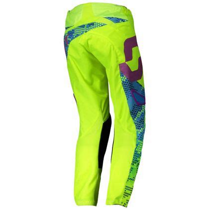 Pantal N De Motocross Scott Race Azul Amarillo Motoblouz Es