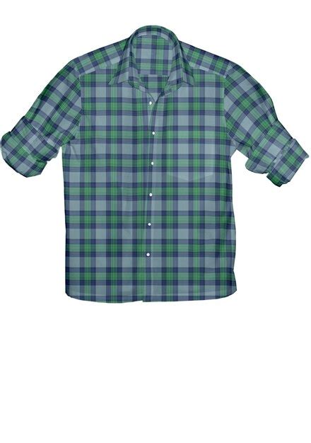 Premium Photo A Green And Blue Plaid Shirt With A White Background