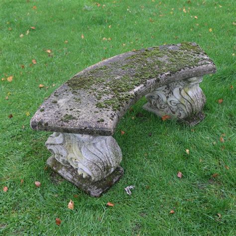 Reconstituted Curved Stone Bench Garden Items