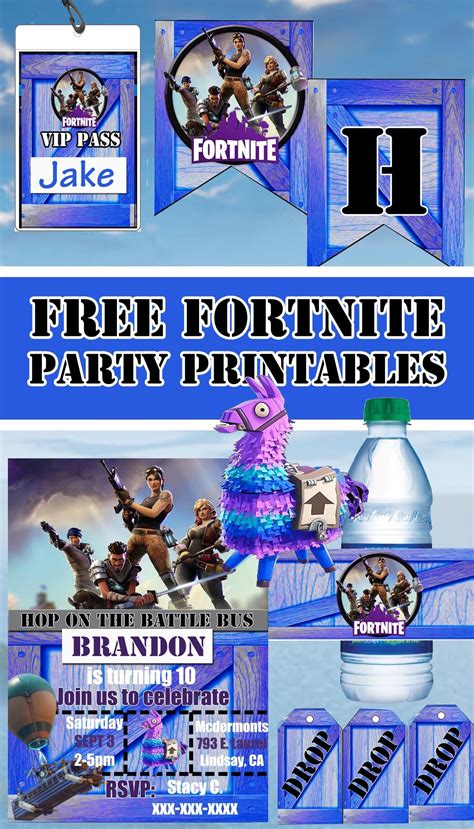 Fortnite Party Invites Printables