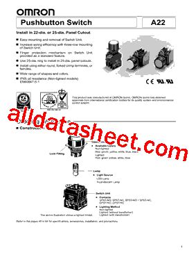 A22LHW6A11M Datasheet PDF Omron Electronics LLC