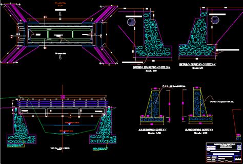 Planos de Diseño de estribos de puente viga losa en Puentes Obras