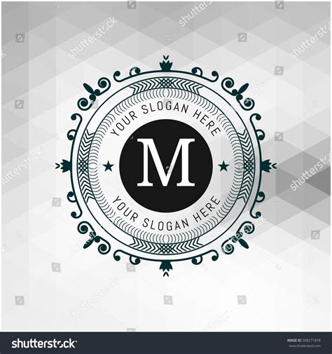 Letter M Colored Triangular Texture Flourishes Stock Vector Royalty