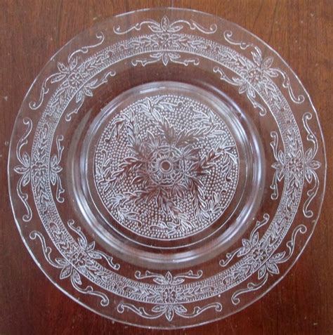 Macbeth Evans Stippled Rose Depression Glass 1930 1933 2 Small Stippled Rose Plates Wplatinum