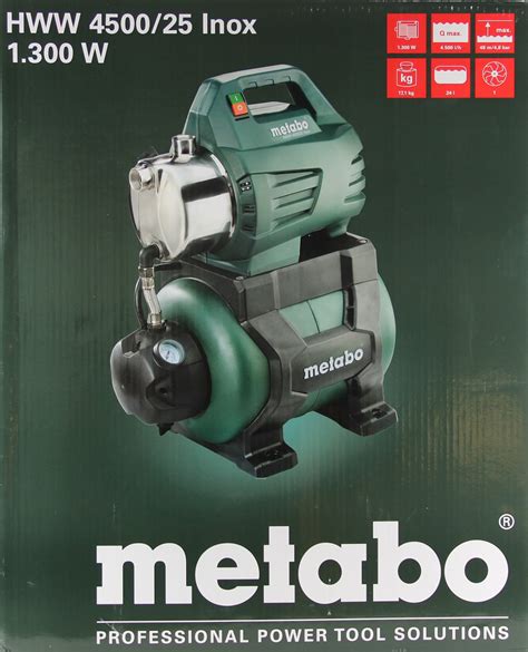 Metabo HWW 4500 25 Inox 1 300 Watt Hauswasserwerk 600972000 Metabo