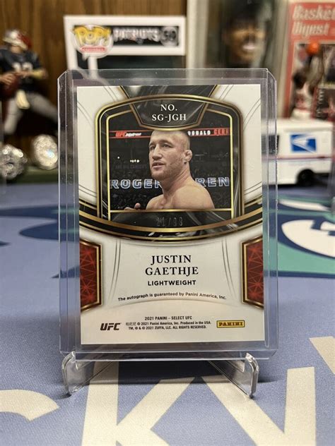 Justin Gaethje Panini Select Ufc Signatures Autographed Auto Card