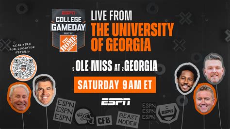 Espns College Gameday Built By The Home Depot Heads To Athens For The Top 10 Ole Miss Georgia