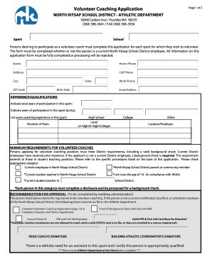 Fillable Online Athletic Registration Forms North Kitsap School