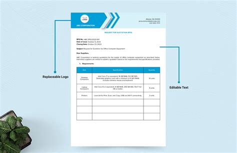 Rfq Template In Word Download