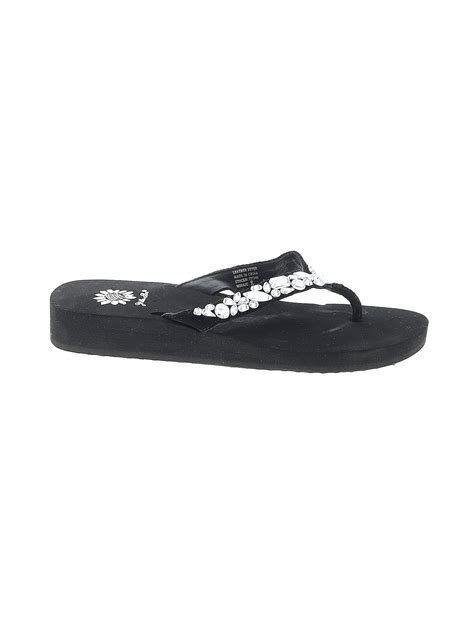 Yellow Box Black Flip Flops Size 8 - 15% off | thredUP