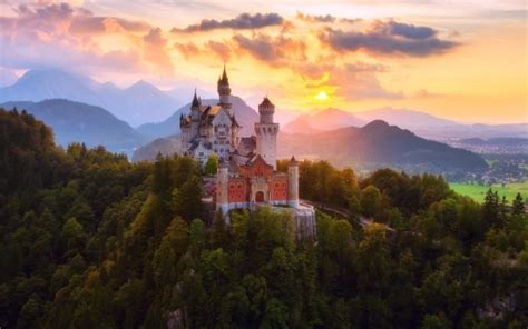 Neuschwanstein Castle Germany During Sunset HD Travel Wallpapers HD