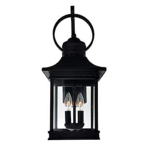 Kawoti Light Black Outdoor Wall Lantern Sconce The Home Depot