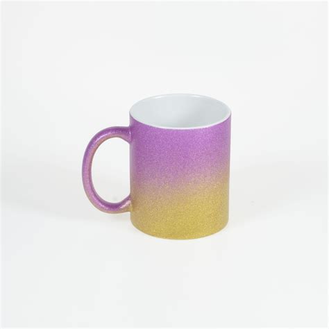 Taza Sublimación Glitter Bicolor Imprime corta y pega