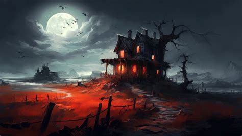 Scary House Halloween Night 4k 8491m Wallpaper Pc Desktop