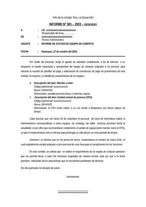 Informe N 1 Estado Situacional DE PC copia Año de la Unidad Paz y