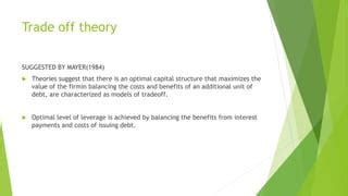 Trade Off Theory In Capital Structure Ppt