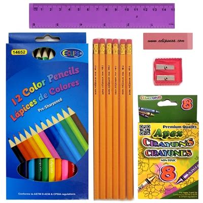 Wholesale Basic School Supplies Kit - 48 Kits Per Case for Students